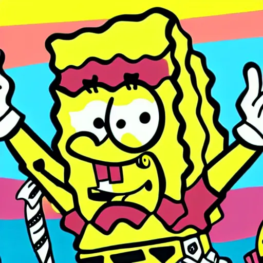 Prompt: spongebob drawn by Studio Trigger