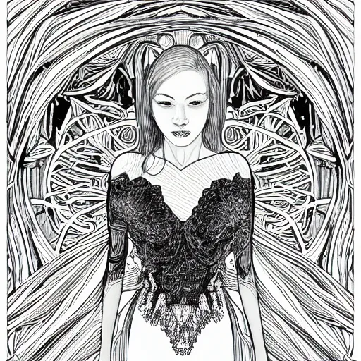 Image similar to the portrait of an unimaginably beautiful, graceful, elegant, and sophisticated young woman made of bulbs of garlic, an ultrafine detailed illustration by james jean, intricate linework, bright colors, final fantasy, behance contest winner, vanitas, angular, altermodern, unreal engine 5 highly rendered, global illumination, radiant light, detailed and intricate environment