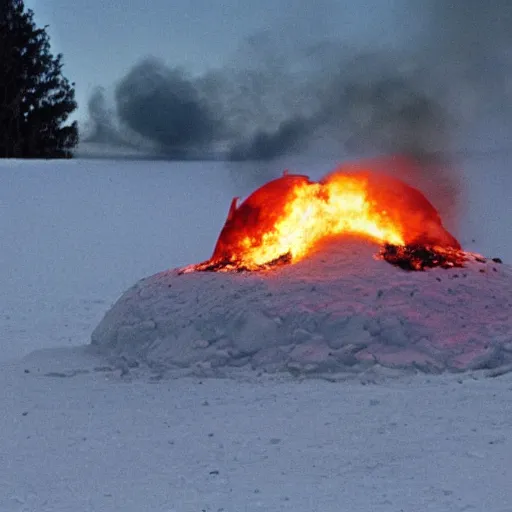 Image similar to photo of a burning igloo