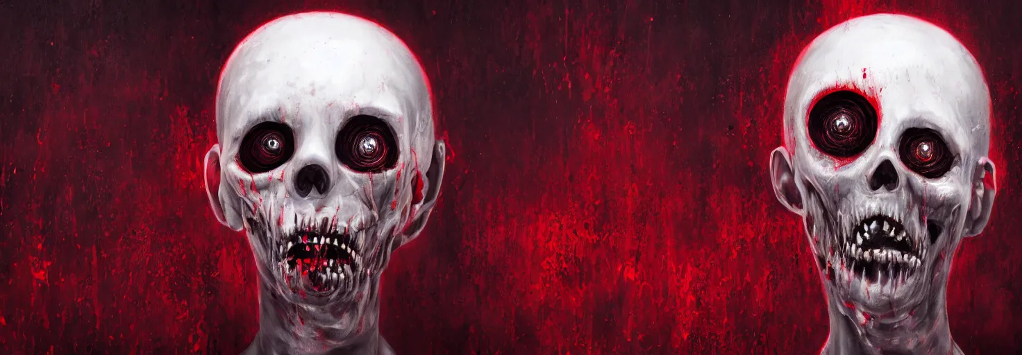 Image similar to ''creepy faces, void, souls, red background, creepy art, horror, artwork, digital paintting, nightmare, ultra detailed, concept art, 8 k, high quality''