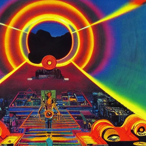 Prompt: ultrawide angle colour masterpiece dream cinematography by alejandro jodorowsky and kubrick and fritz lang, incredible sense of depth and perspective and clarity, weird stylish epic psychedelic, 8 k