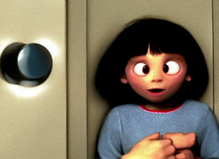 Image similar to movie still of pixar movie the shining stanley kubrick