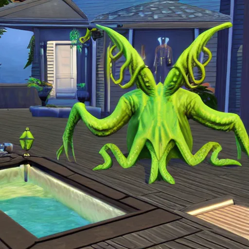 Image similar to Cthulhu in the Sims 4
