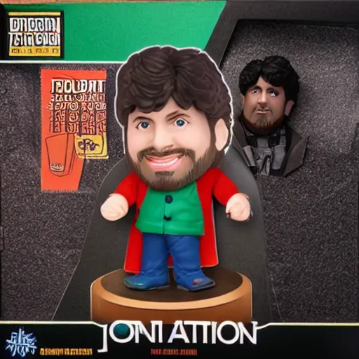 Prompt: Jontron action figure in its package, highly detailed product photo