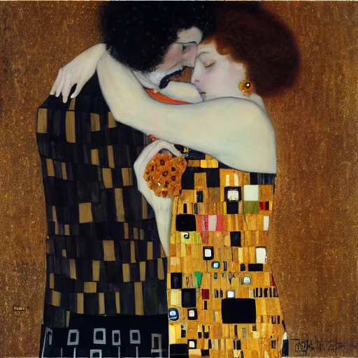 Image similar to death and life by Tamara Natalie Madden, gustav klimt