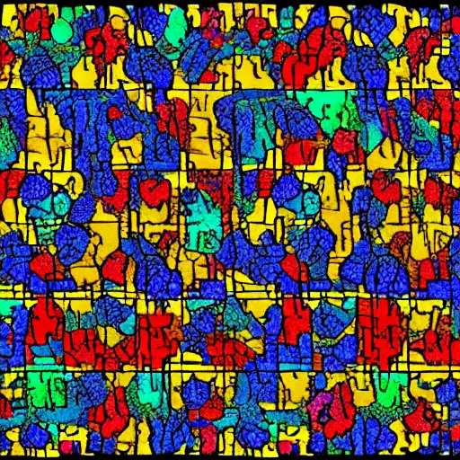 Image similar to a colorful autostereogram of a mind virus