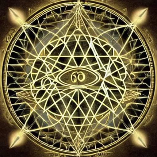 Image similar to angelic sigil sacred geometry, gematria, psychic space