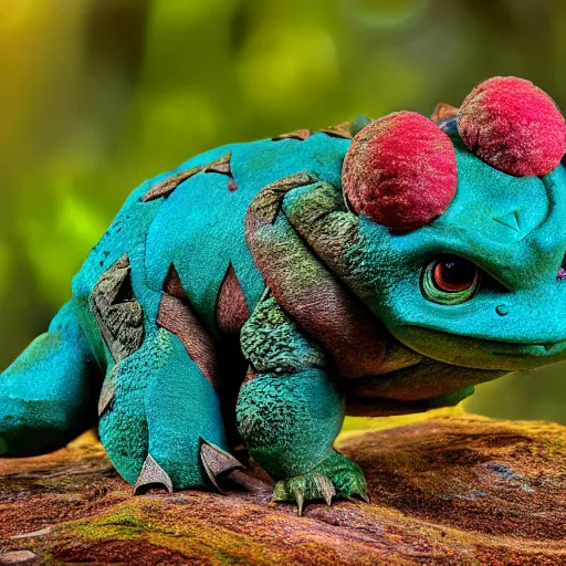 Image similar to national geographic photo of venusaur, pokemon in the wild, intricate, portrait, 8 k highly professionally detailed, hdr, award winning