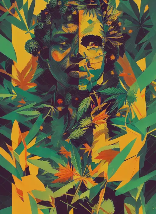 Image similar to profile picture by sachin teng x ofwgkta, weed, marijuana, organic painting, hard edges, masterpiece, smoke, asymmetrical, matte paint, energetic