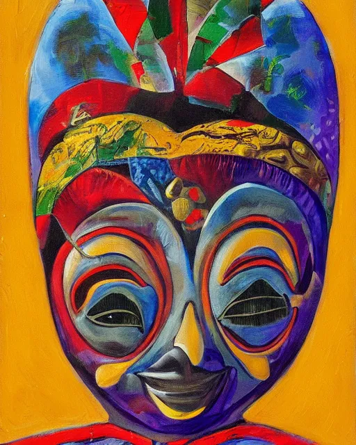 Image similar to Burkina Faso masquerade, painting by Toni Toscani, oil on canvas, Kooness