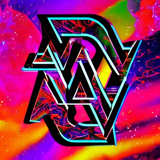 Image similar to a and w vaporwave logo, colorful, digital art, cosmic, 3 d high definition, trending on art station, photorealistic, high resolution, 8 k, octane, hyper detailed, insane details, intricate, elite, ornate, elegant trend, highly detailed and intricate, sharp focus, photography, unreal engine