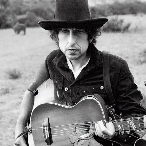 Image similar to bob dylan riding a kangaroo, photograph, high detail