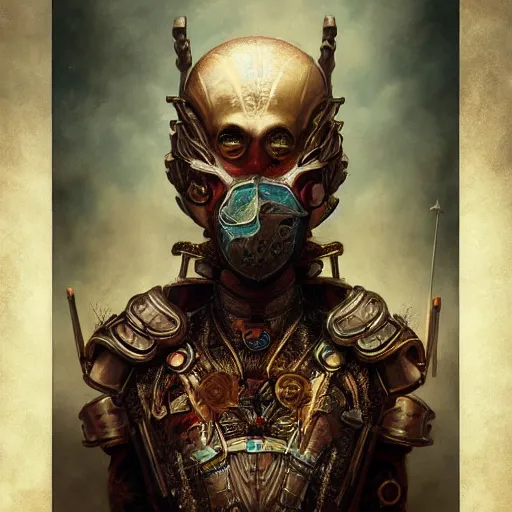 Prompt: soft painting portrait of a curiosities carnival gods, blessing, porcelain beautiful full armor, perfectly detailed, symmetrical accurate intricate sensual features, highly detailed, artstation, sharp focus, tom bagshaw esao andrews