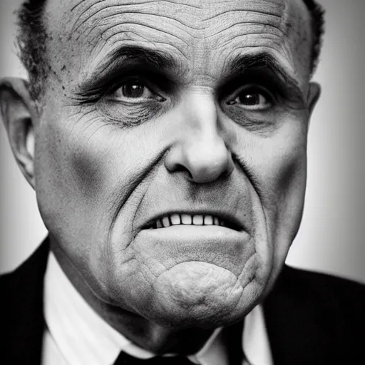 Image similar to Rudy Giuliani's face melting, portrait photography