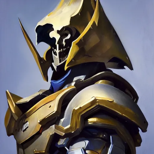 Image similar to greg manchess portrait painting of armored ainz ooal gown as overwatch character, medium shot, asymmetrical, profile picture, organic painting, sunny day, matte painting, bold shapes, hard edges, street art, trending on artstation, by huang guangjian and gil elvgren and sachin teng