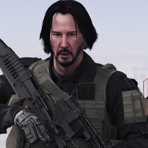 Prompt: Keanu Reeves in Call of duty war zone 4K quality super realistic