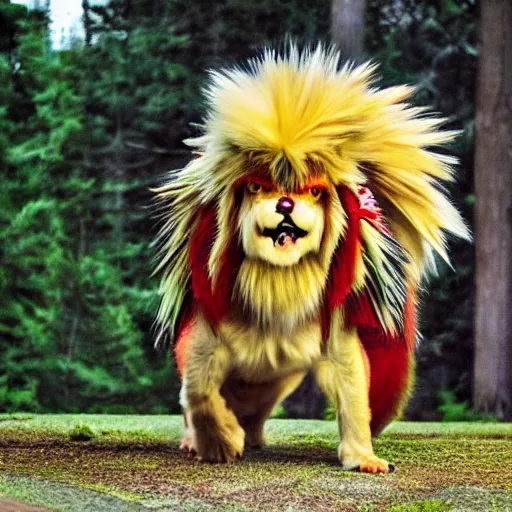 Image similar to real life entei, professional photography, national geographic