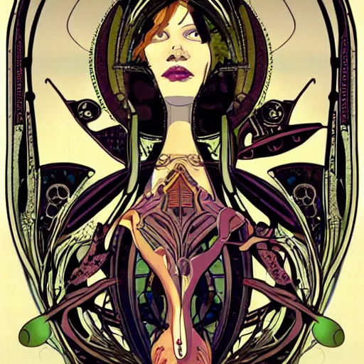 Image similar to cyborg art nouveau