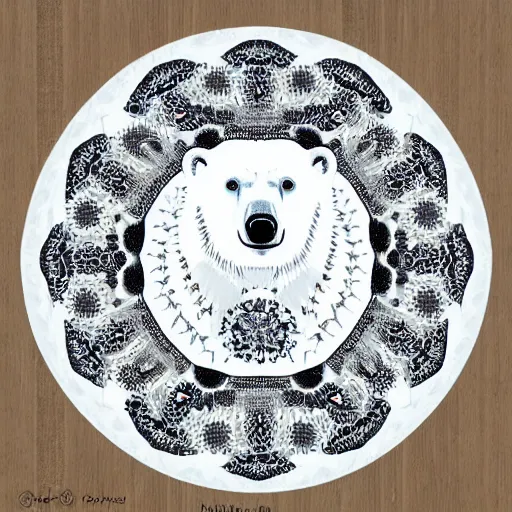 Prompt: polar bear mandala