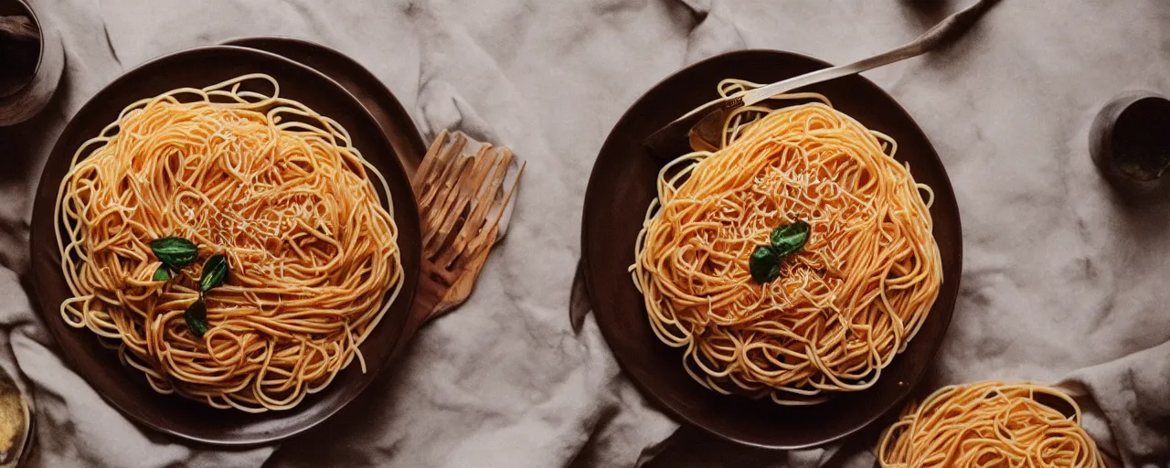 Image similar to the entirety of human history inside a bowl of spaghetti, canon 5 0 mm, cinematic lighting, photography, retro, film, kodachrome