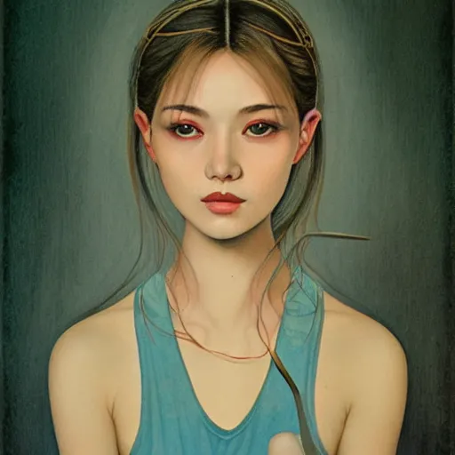 Prompt: photo of young woman by tran nguyen