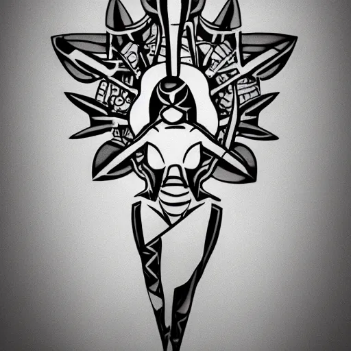 Image similar to Transhumanist tattoo designs, Award Winning Tattoos, Minimalist, trending on ArtStation, high contrast