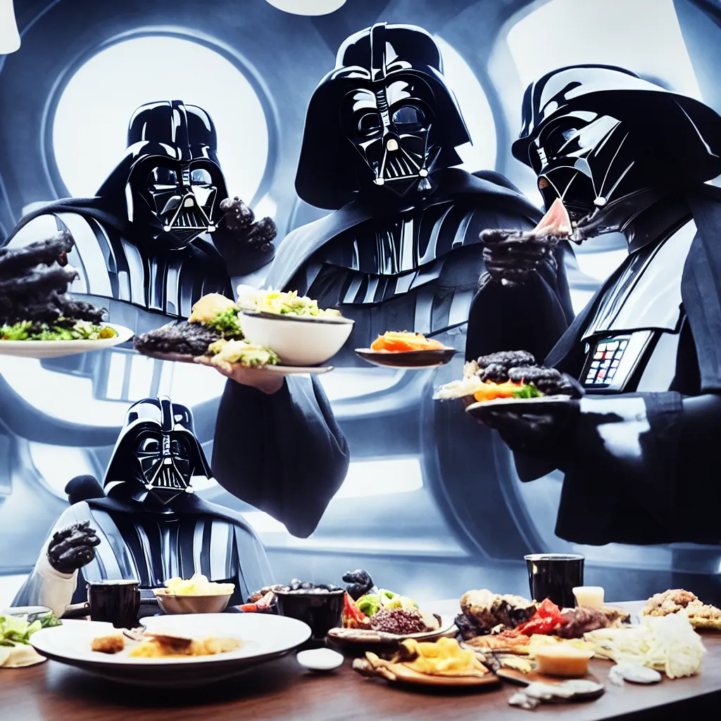 Prompt: darth vader eating in a space diner, photo, 4k