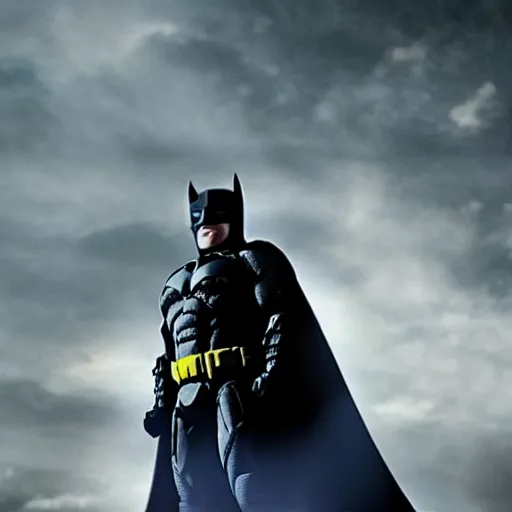 Image similar to joe biden as batman, movie still, cinematic lighting