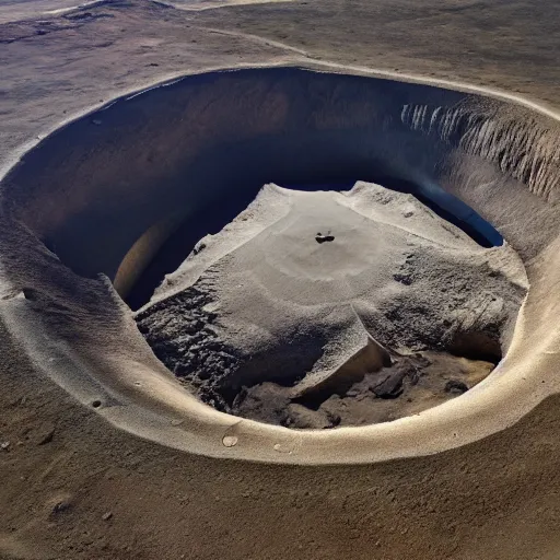 Image similar to a town with a gigantic crater at the center