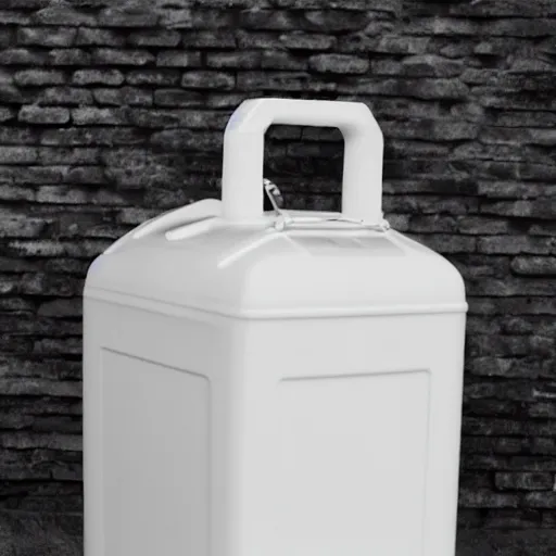 Prompt: black and white jerry can