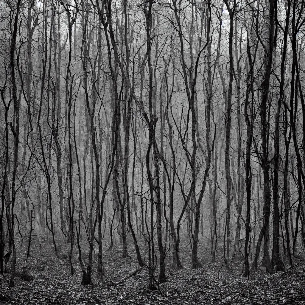 Prompt: Dark and macabre forest