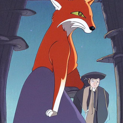 Prompt: fox by Hayao Miyazaki