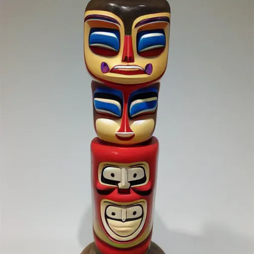 Image similar to ron English totem pole