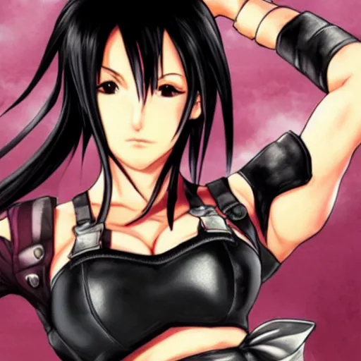 Prompt: tifa lockhart in jojos bizarre adventure