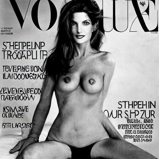 Image similar to a gorgeous vogue photography of stephanie seymour, by annie leibowitz and helmut newton