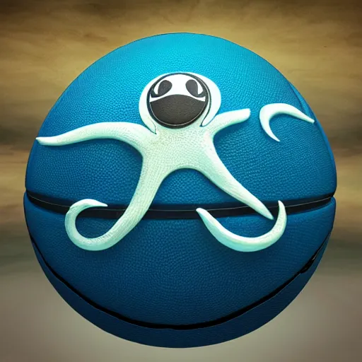 Prompt: The Kraken holding a giant basketball