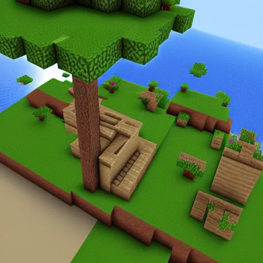 Prompt: minecraft earth. 3 d render