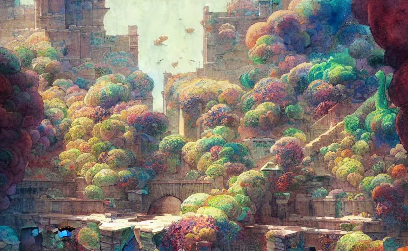 Image similar to tiled room squared waterway, aqueducts, fantasy. intricate, amazing composition, colorful watercolor, by ruan jia, by maxfield parrish, by marc simonetti, by hikari shimoda, by robert hubert, by zhang kechun, illustration, gloomy