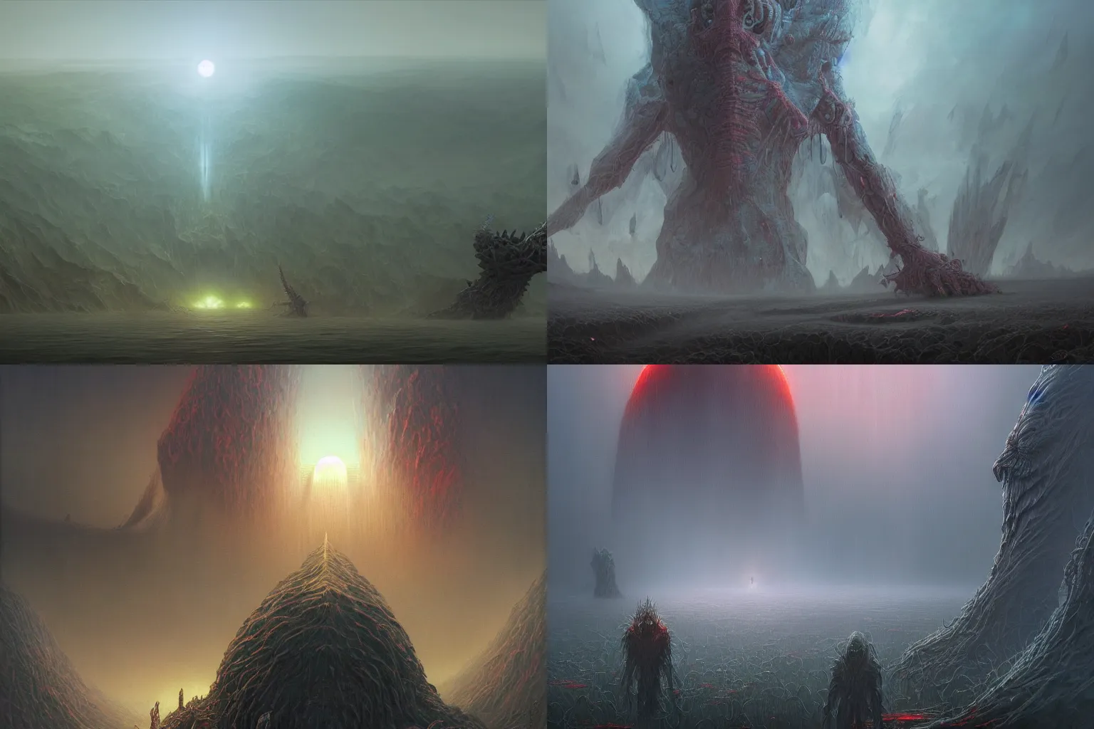 Prompt: concept art of a hi-tech synthetic RNA bioweapon, nanotech, demonic monster, new world order scheme in style of Zdzislaw Beksinski and Noah Bradley by Studio Ghibli, very detailed, atmospheric, 4k