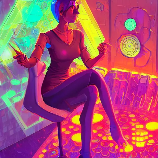 Image similar to skill magic geek inside matrix deepdream radiating a glowing aura stuff loot legends stylized digital illustration video game icon artstation lois van baarle, ilya kuvshinov, rossdraws,