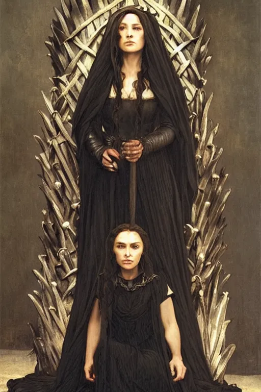 Prompt: old witch queen game of thrones, bouguereau