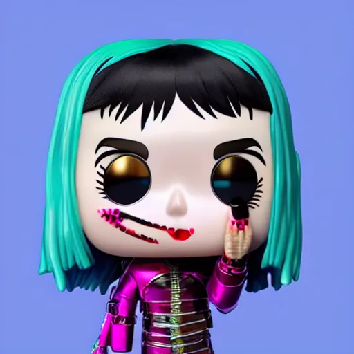 Prompt: Grimes as a Funko pop, photorealistic imagery, trending on artstation, vivid colors, lambent lighting, 4k, 8k, 35mm photography, rendered in unreal engine, rendered in octane.