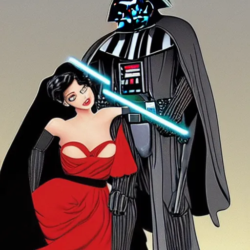 Prompt: jennifer ashley book cover, darth vader romance with yoda.