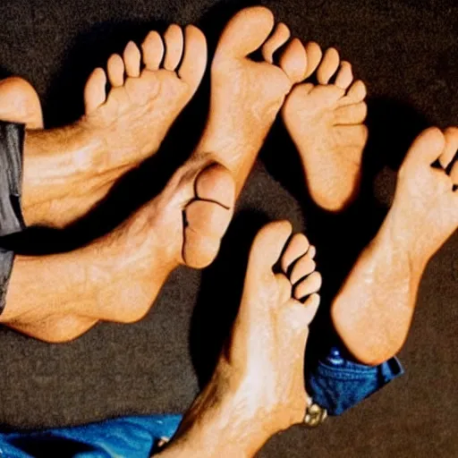 Image similar to human feet on quentin tarantino face, feet