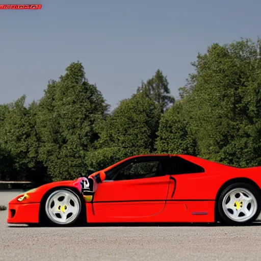 Prompt: Ferrari F40 if it were manufactured in the 2006 production year, 2006 Ferrari F40, wide angle exterior 2006