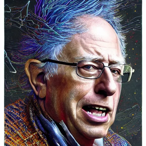 Prompt: hyperrealistic mixed media painting of Bernie Sanders as a Witch Doctor, stunning 3d render inspired art by P. Craig Russell and Barry Windsor-Smith, 8k octane beautifully detailed render, post-processing, extremely hyperdetailed, intricate, epic composition, grim yet sparkling atmosphere, cinematic lighting + masterpiece, trending on artstation, very detailed, masterpiece, stunning