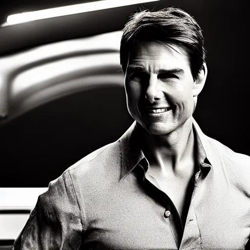 Image similar to A photo of Tom Cruise, Front view, promo shoot, studio lighting