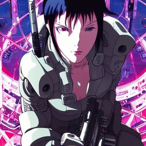 Image similar to Ghost in the Shell, GitS, perfect face, Motoko Kusanagi, film, adaptation, style anime, by Masamune Shirow