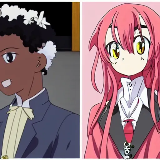 Prompt: 2 1 savage as anime character, kyoto animation, magical