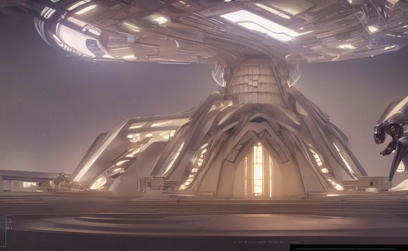 Prompt: Futuristic school beautiful and magical. By Frank Lloyd Wright, concept art, inrincate, sharp focus, digital painting, unreal engine, cgsociety, neoclassical, mech, robot, fractal flame, cinematic, overwatch skin, highly detailded